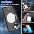 thumbnail image 2 of Designed for iPhone 16 Plus Case with Magnetic Invisible Ring Stand [Compatible with Mag-Safe] Translucent Shockproof Anti-fall Kickstand Slim Fit Phone Case Cover for Wowen Men,Black, 2 of 6