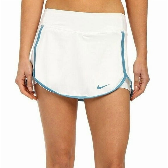 Nike Womens Straight Court Activewear Skirt White/Stratus Blue Size Large