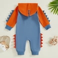 thumbnail image 3 of Suealasg Baby Boys Dinosaur Bodysuits Animal Outfits 3 6 12 18 Months Infant Boys Long Sleeve Contrast Color One Piece Jumpsuits, 3 of 7