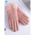 thumbnail image 2 of Deago 1 Pairs Womens Touch Screen Phone Fleece Windproof Gloves Winter Warm Wear (Pink), 2 of 7