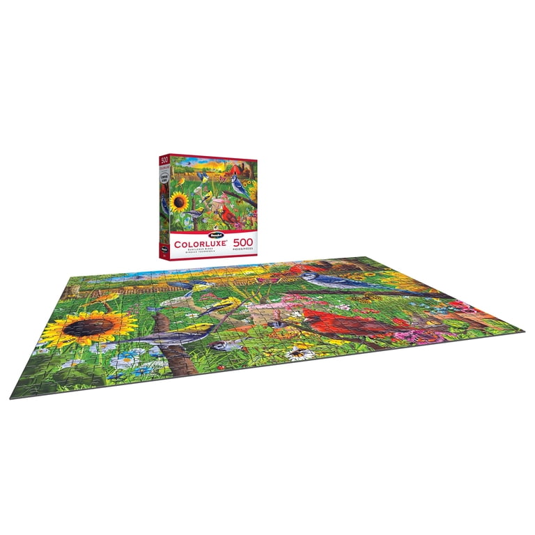 RoseArt Colorluxe 500-Piece Sunflower Birds Adult Interlocking