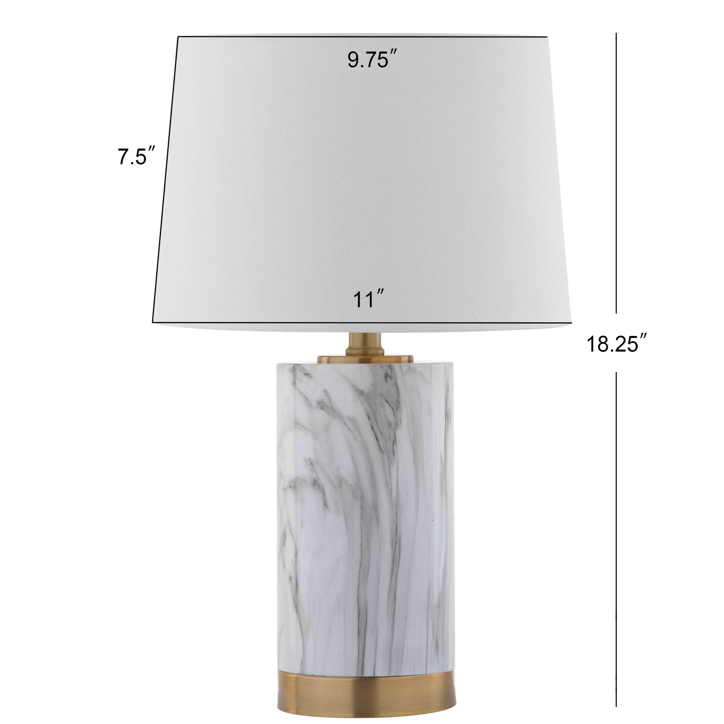 Safavieh Clarabel Marble 18.25 in. H Table Lamp, White/Black