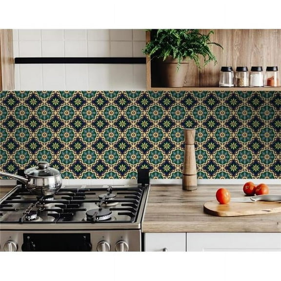 4 x 4 in. Agean Blue & Green Peel & Stick Tiles