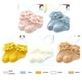 thumbnail image 3 of Autumn Baby Girls Soft Comfy Cotton Socks Lace Trim Solid Color Breathable Crew Socks, 3 of 5