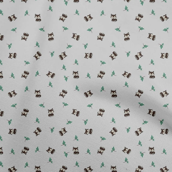 oneOone Cotton Poplin Light Gray Fabric Animal Craft Projects Decor Fabric Printed By The Yard 42 Inch Wide