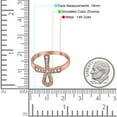 thumbnail image 5 of Cross Ankh Eternity Ring Round Rose Tone CZ 925 Sterling Silver Size 6, 5 of 6