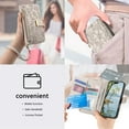 thumbnail image 6 of for Motorola Moto G05 Leather Phone Case Zipper Wallet Handbag, Embossed Floral Folio Flip Cover Kickstand, 2 Layer Card Slot Cash Holder, Magnetic Buckle, Shoulder Wrist Strap, 6 of 9