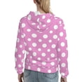 thumbnail image 7 of Goofa Purple And White Polka Dot for Women's Hooded Sweatshirt with Eye-catching Drawstrings- Lightweight Pullover Hoodie with Kangaroo Pocket, Perfect for Everyday Wear-, 7 of 7