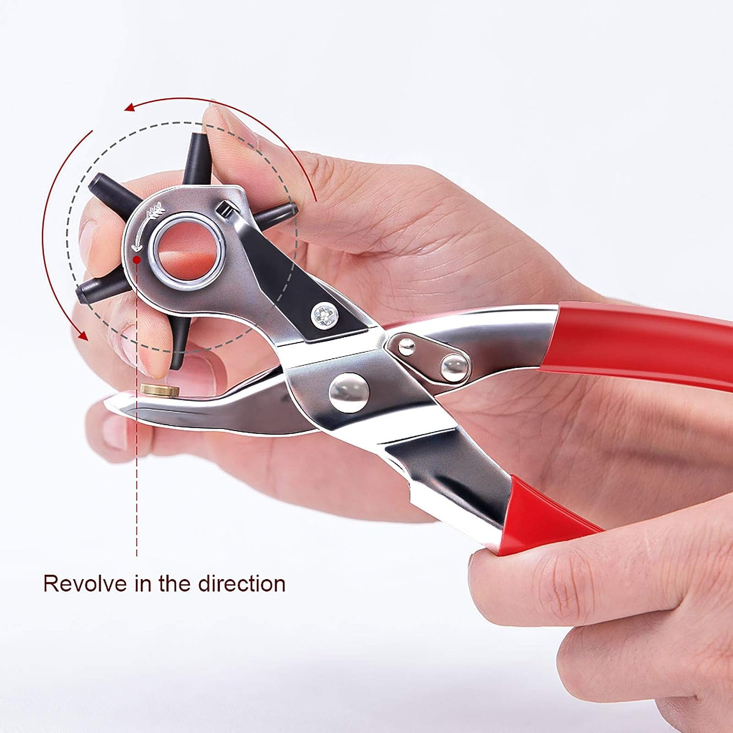 Hole Punch, Heavy Duty Leather Hole Puncher for Belts, Watch Bands, Straps, Dog Collars, Saddles, Shoes, Fabric, DIY Home or Craft Projects