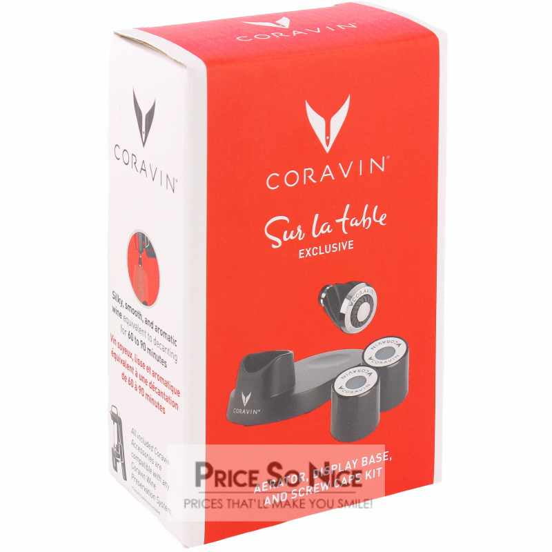 CORAVIN WINE PRESERVATION ACCESSORIES KIT (DISPLAY BASE & 2 SCREW CAPS)