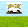 thumbnail image 1 of Halloween Costumes V10 Pumpkin Sketch Yellow (18" x 24") Yard Sign, Includes Metal Step Stake, 1 of 6