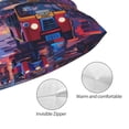 thumbnail image 3 of Fuzoiu Taxi Colorful Town Print Fuzzy Pillowcases, Super Soft Pillow Case Cover with Zipper for Bedroom, Sofa, Couch,Cozy Pillow Shams for All Seasons-14"x20", 3 of 6