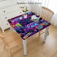 thumbnail image 2 of HAOXIT Tablecloth Decoration, Theme Party Decorations Square Back to The 90’s Birthday Table Covers for Party Decorations and Supplies 44''x44'', 2 of 7