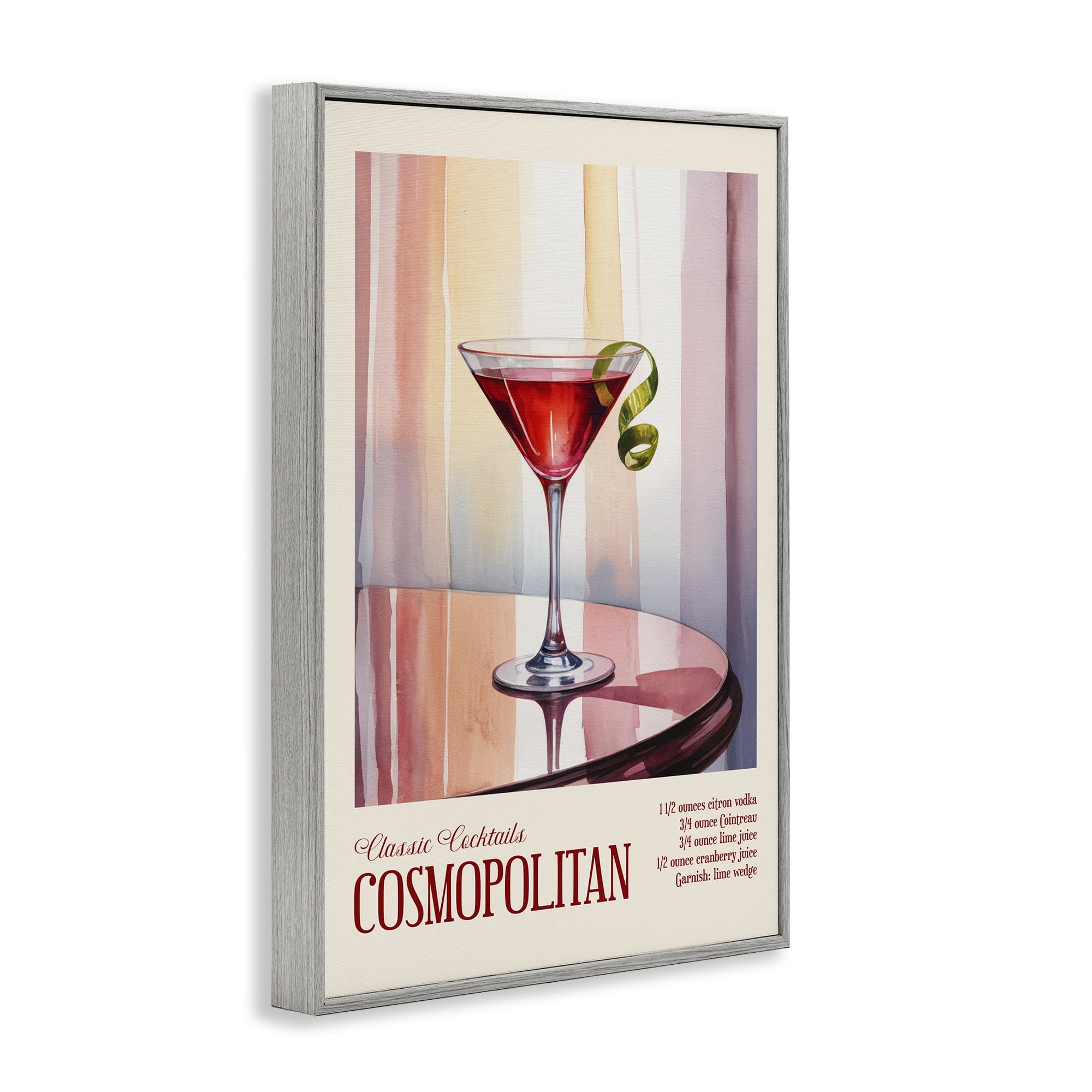 Stupell Industries Cosmopolitan on Reflective Table Gray Framed Giclee Art, design by Andreas Magnusson