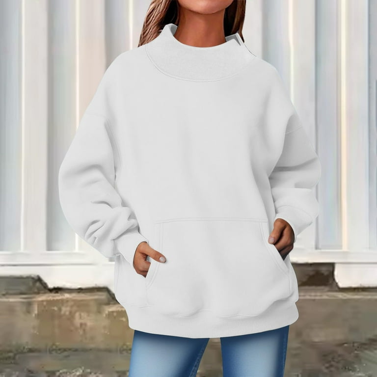 nerohusy Mock Neck Sweatshirt Womens Fall Oversized Turtleneck