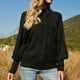 thumbnail image 4 of Gibobby Suéter de Cuello Redondo para Mujer, Suéter clásico de algodón Suave con Cuello Barco para Mujer Suéter para Mujer(Negro,CH), 4 of 5