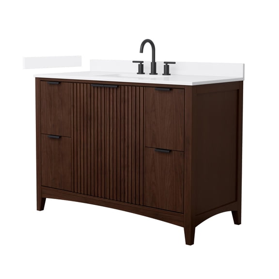 Wyndham Collection WCF919148SDBWCUS3MXX Palmilla 48" Free Standing Single Basin Vanity Set