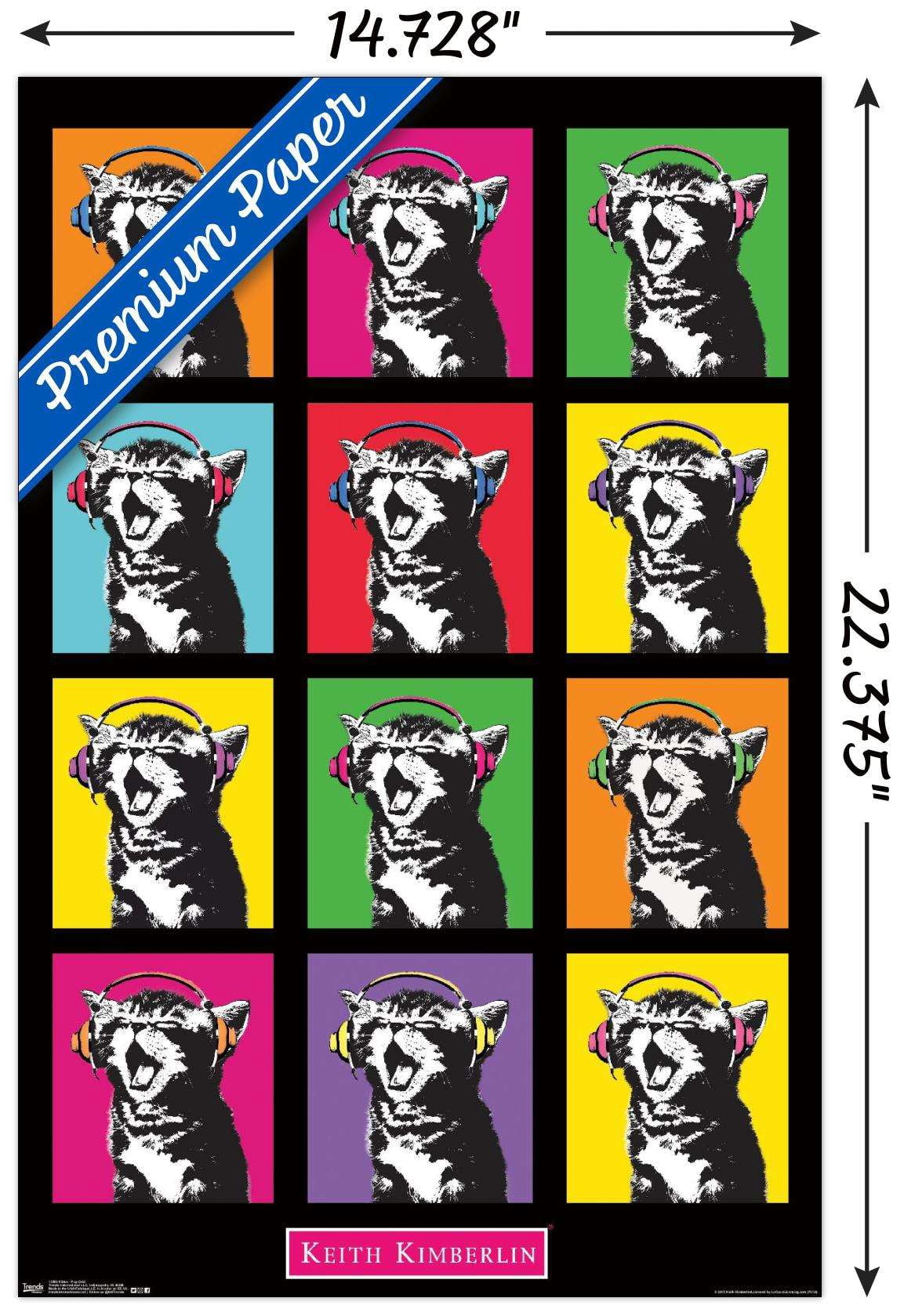 Keith Kimberlin - Kitten - Pop Grid Wall Poster, 14.725" x 22.375"