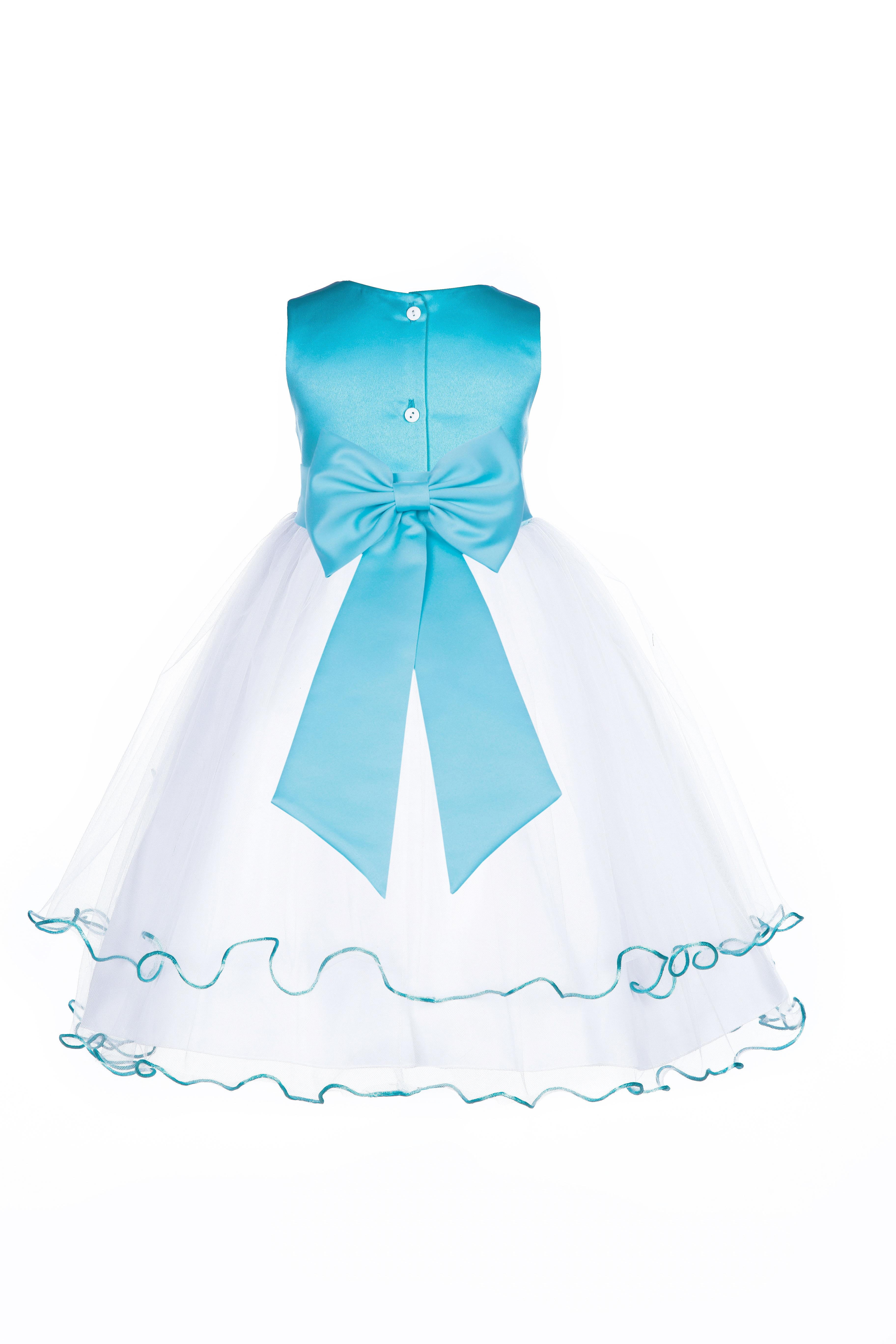 spa colored flower girl dresses