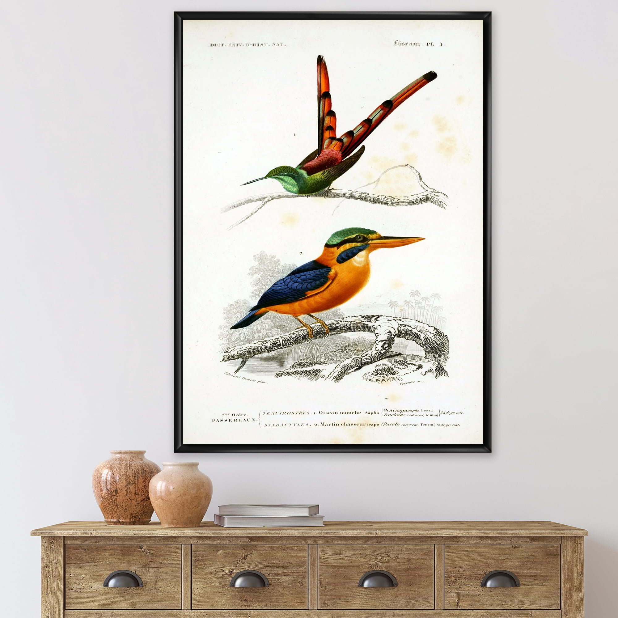 Ancient Bird I 30 in x 40 in Framed Painting Canvas Art Print, by Designart