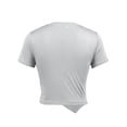 thumbnail image 6 of Njagoc3 Women's Crew Neck Short Sleeve Side-Slit Slim Fit Cropped Top,Gray,XL, 6 of 6