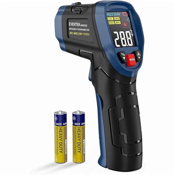 ZLC Infrared Thermometer Gun, -58°F~1112°F Temperature Gun, Laser Thermometer Gun for Cooking, Pizza Oven, Candy, Griddle, Engine, Infrared Thermometer with Adjustable Emissivity & Max Min