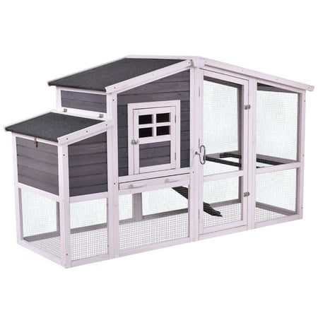 Costway 75 Large Deluxe Wooden Chicken Coop Backyard Nest Box Hen House Hutch Wrun