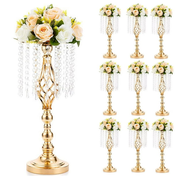 Gold Vases for Table Centerpiece 19.3" Tall Flower Stand Wedding
