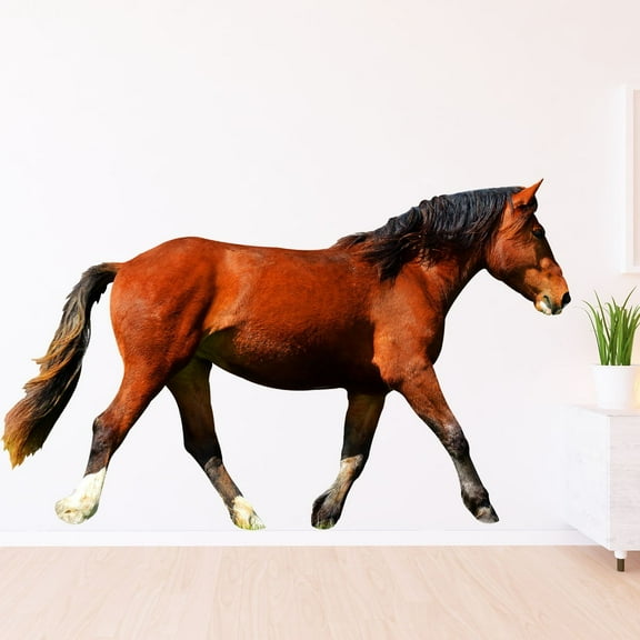 VWAQ Horse Vinyl Wall Decals for Kids Rooms - Wild Mustang Wall Art Stallion Decor Mural - PAS21 (14" H X 23" W)