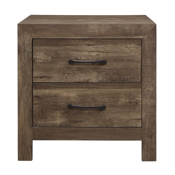 Knubmt Beside Table with 2 Drawers and Handle, Wood Nightstand for Home, Bedroom