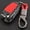 Red, variant on 3 Buttons Carbon Fiber Car Key Cover Chain Remote Flip Fob For Audi (A1-A8 Q3 Q5 S4 R8) Accessories