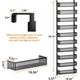 thumbnail image 3 of 10-tier Over The Door Pantry Organizer with Mesh Baskets, Adjustable & Stable Hanging Spice Rack for Kitchen, Bathroom, Bedroom, and Baby Essentials Storage (16" W 10-Tiers, Black), 3 of 14