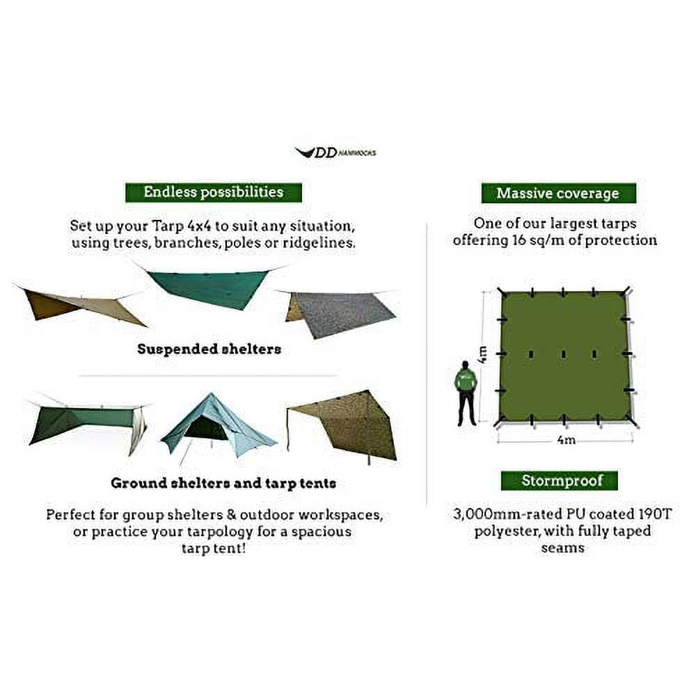 DD Hammocks - DD Tarp 4x4 - Coyote Brown (13ft x 13ft) - 100 DD Hammocks - DD Tarp 4x4 - Coyote Brown (13ft x 13ft) - 100