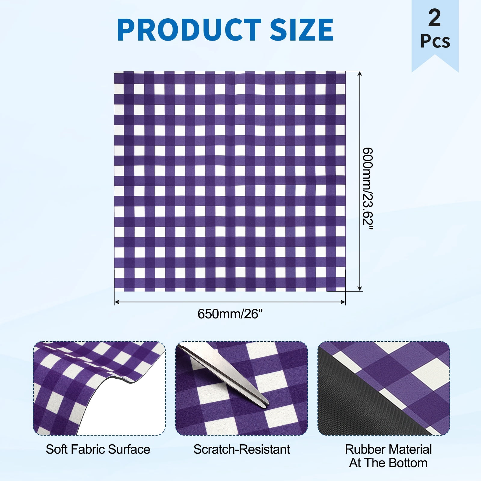 Uxcell 2 Pcs Washer and Dryer Top Protector Mat 26'' x 24'' - Non-Slip, Quick Drying Rubber Washing Machine Top Cover Pad Geometric Pattern for Home Kitchen Laundry Room, Purple
