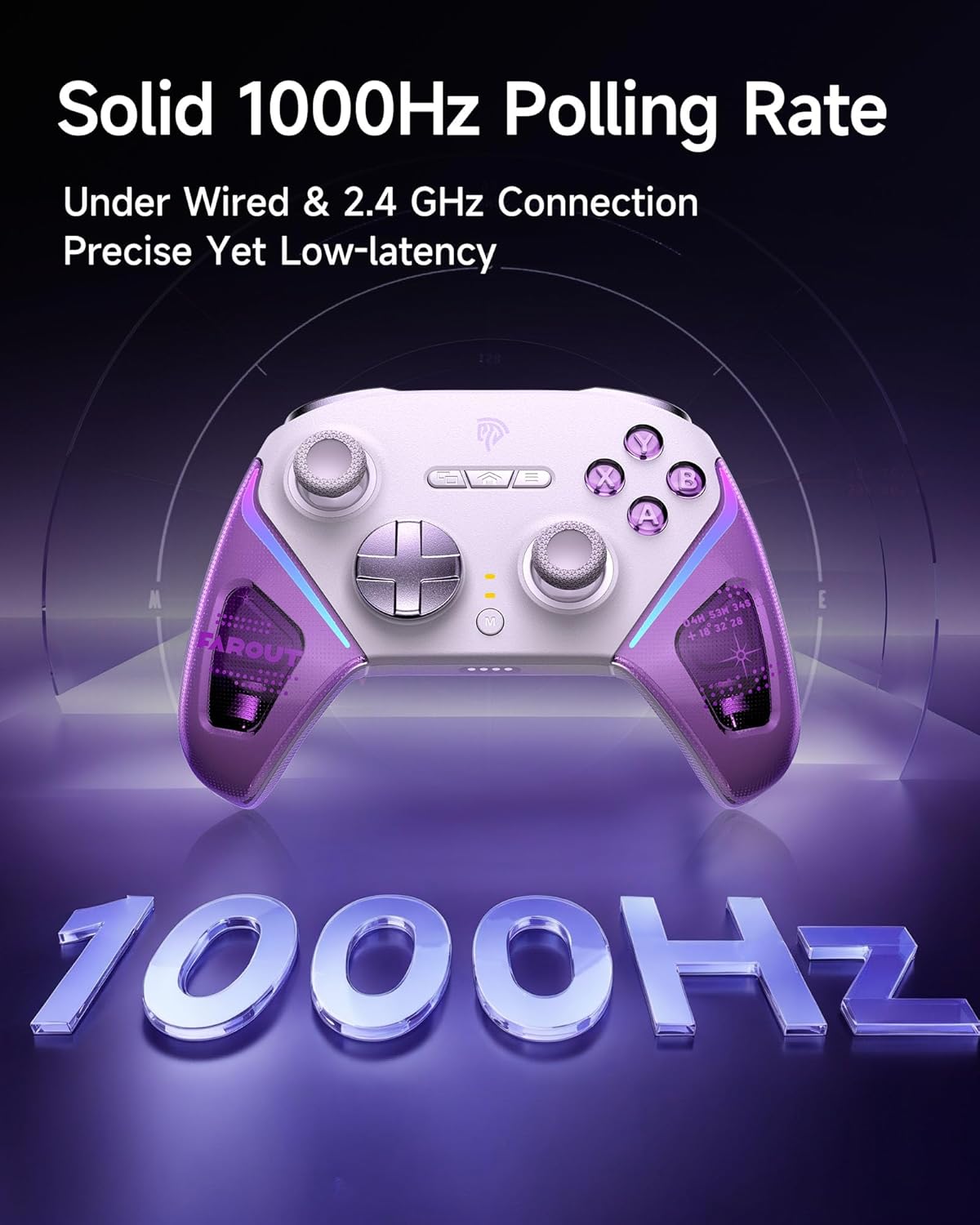 EasySMX D10 Wireless Bluetooth Controller, Pro PC Gamepad with TMR Joystick, Dual-Mode Triggers, Mechanical Buttons and RGB Lighting, Compatible with PC/Switch/Android/iOS