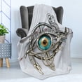 thumbnail image 4 of Eye Soft Flannel Fleece Throw Blanket, Mechanical Design of an Eye Complex Machinery with Engineering and Technology Theme, Cozy Plush for Indoor and Outdoor Use, 60" x 80", Multicolor, by Ambesonne, 4 of 5