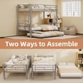 thumbnail image 5 of UIOWIO Triple Bunk Bed Twin over Twin with Trundle,Triple Twin Bunk Bed with Ladder & Guardrail,Metal Convertible Triple Bunk Bed Frame for Teen & Adult,Bedroom,Dorm,Silver(Mattress not included), 5 of 10