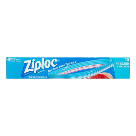 (2 pack) Ziploc Pinch & Seal Freezer Bags, 2 Gallon, 10
