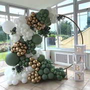 BESTSKY 2026 New 137Pcs Sage Green Balloon Garland Arch Kit for Party Background Decoration for Wedding,Birthday,Party,Celebration,Photo Backdrop