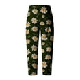 thumbnail image 5 of Ruroz Cotton Leggings with Pockets for Women Boho Regular Fit Spring Pants Lightweight Cozy Butt Lifting Workout Yoga Pants Floral Print Beach Vacation Night Out Pants Army Green XL, 5 of 5