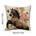 thumbnail image 3 of Fzsteel Decorative Year of the Horses Printed Pillow Cover - Soft Polyester Fabric for Home Decor, Perfect for Living Room or Bedroom, Adds Elegant Touch, 3 of 6