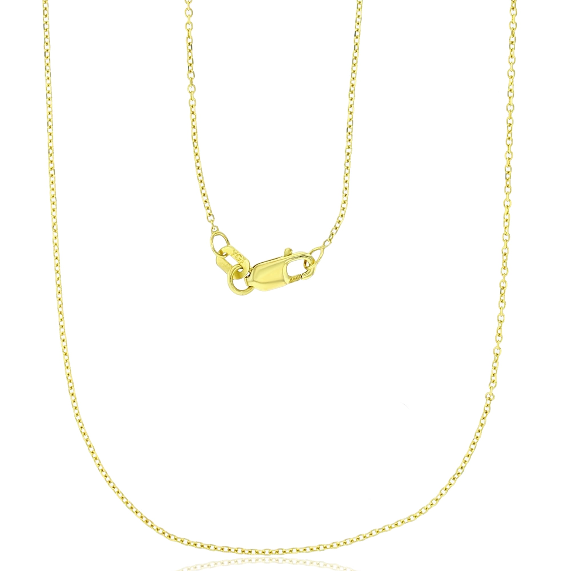 14kt Yellow Gold Diamond Cut Cable Chain Necklace 1.50mm