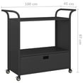 thumbnail image 2 of vidaXL Bar Cart with Drawer Black 39.4"x17.7"x38.2" Poly Rattan, 2 of 6