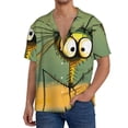 thumbnail image 7 of Lsque Quirky Cartoon 123 print Men's Cuban Collar Short Sleeve Shirt Summer Beachwear Casual Button Down Fashionable Vacation Leisure Shirt-3X-Large, 7 of 7