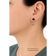 thumbnail image 5 of Echmeck Solid 925 Sterling Silver Black Flat Onyx Handmade Stud Earrings for Women Men - 9mm, 5 of 13