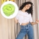 thumbnail image 3 of Minnieouse Bufanda cuadrada Pañuelo de gasa Adornos para el cabello de baile Accesorio de fiesta de moda para representaciones teatrales Verde Type1 NO1, 3 of 6