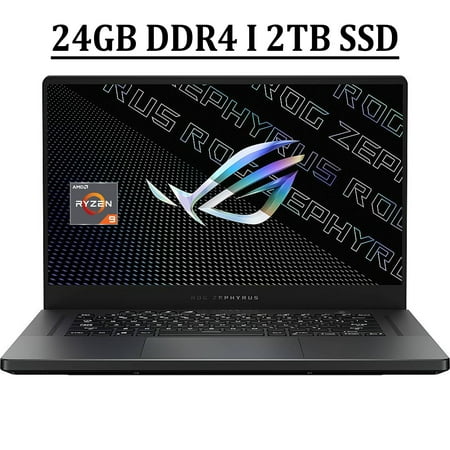 ASUS ROG Zephyrus G15 Gaming Laptop 15.6" QHD IPS 165Hz Anti-glare Display AMD Octa-Core Ryzen 9 5900HS Processor 24GB DDR4 2TB SSD NVIDIA GeForce RTX 3060 6GB Backlit Dolby Atmos HDMI Win10 Gray