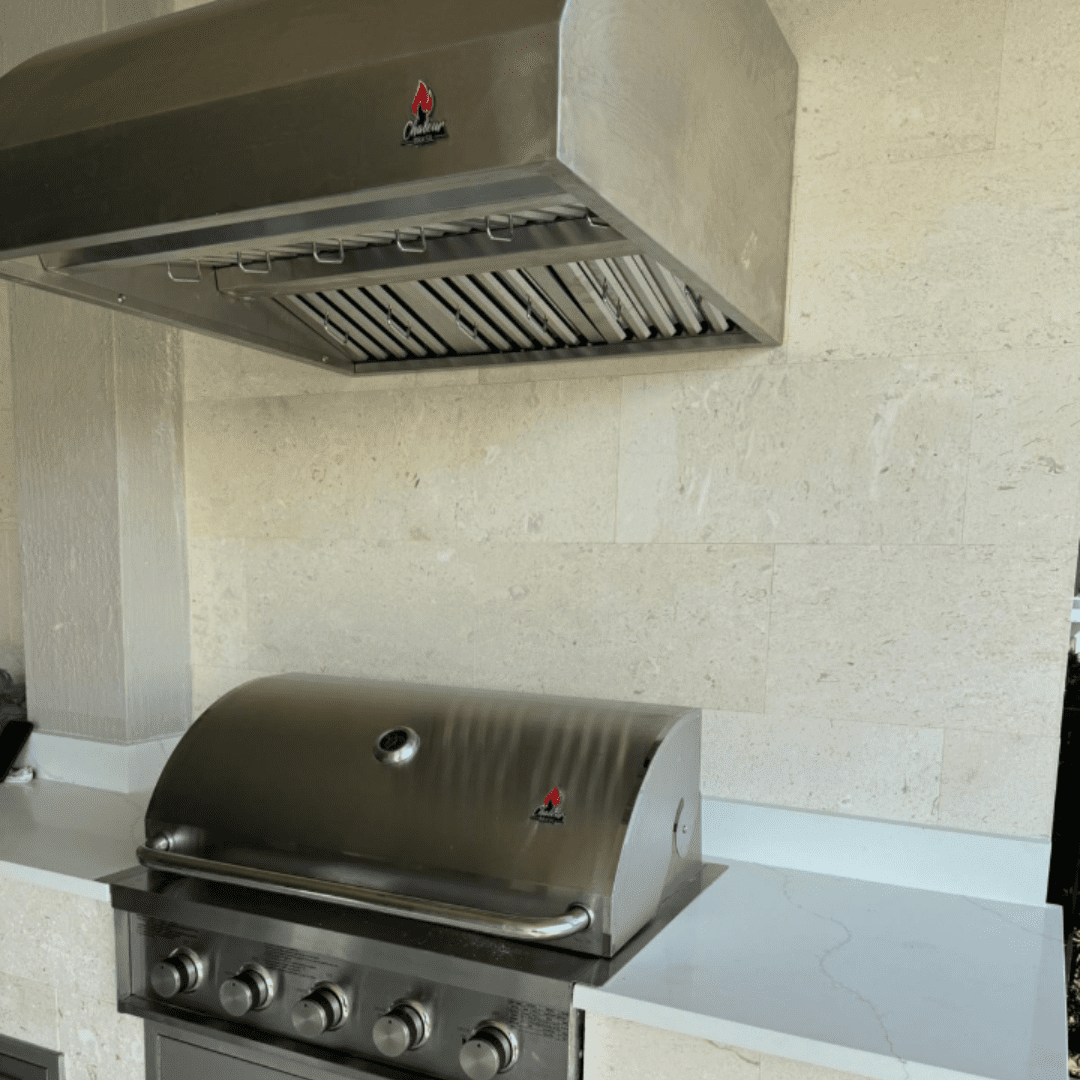 Chaleur 36\" Outdoor BBQ Range Hood - 1000 CFM Blower Ventilation System, 304 Stainless Steel, 4-Speed Control, Baffle Filters, Halogen Lights - Professional BBQ Kitchen Exhaust Hood