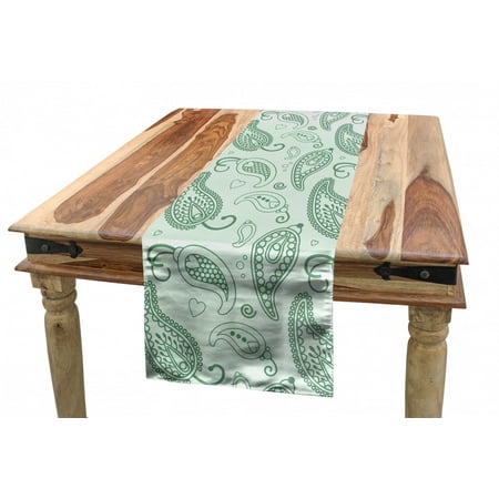 

Paisley Table Runner Buta Effect Motif Bicolored Ethnic Composition Illustration Print Dining Room Kitchen Rectangular Runner 3 Sizes by Ambesonne