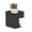 Tray Black, variant on ABCISI Tissue Box Cover with Storage Tray, Black Leather-Textured Square Tissue Holder with Side Dispensing Opening, 6.1 x 5.7 x 6.6 Inch Organizer for Bathroom, Bedroom and Office